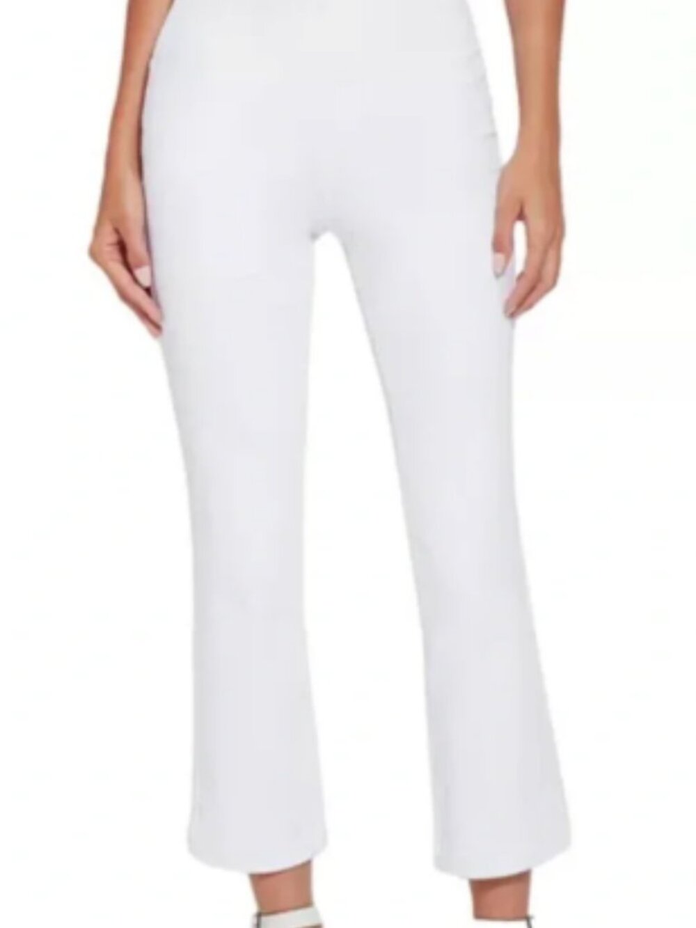 LYSSE White Flare Frayed-Hem Pants, XS, NWT